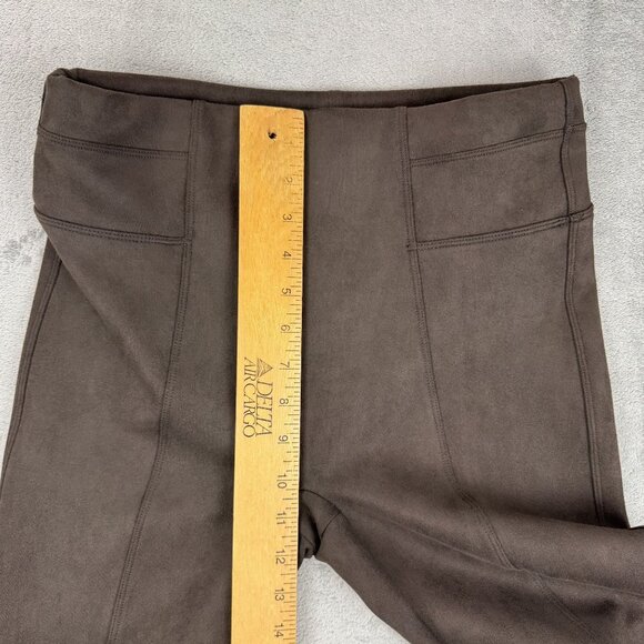 SPANX Womens Suede Stretch High Waisted Velvety Soft Leggings Brown Pull Ons M - Picture 8 of 9